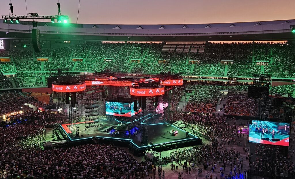 Estadio de La Cartuja en Sevilla durante la Velada del Año de noche